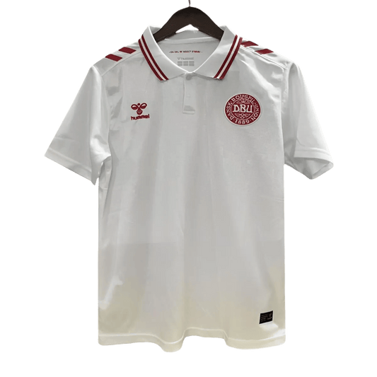 2024 Denmark Soccer Jersey Away - Fan Version, official Denmark soccer jersey, available at Goatkits Store.