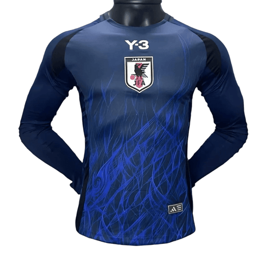 2024 JFA Y3 Japan Home Jersey Blue Long Sleeve, featuring a bold blue design with Y-3 branding, available at GoatKits Store