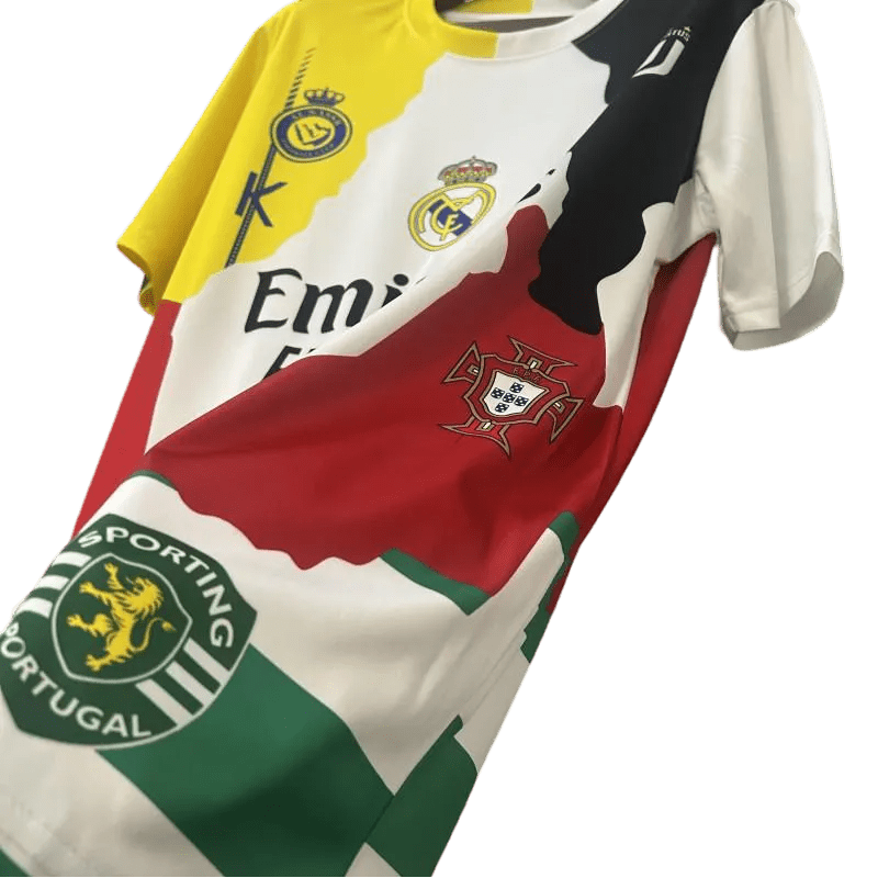 Ronaldo mix jersey showing all teams career history Real Madrid Juventus Manchester United authentic limited edition football shirt GoatKits UK