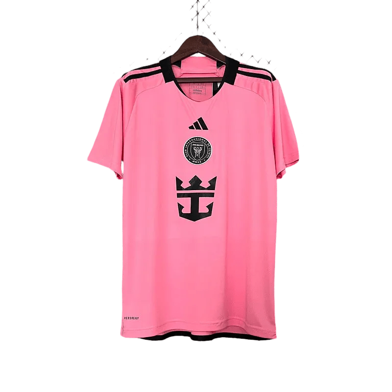 Fan wearing Inter Miami Jersey Messi Pink 2024 2getherness home kit Goatkits Store