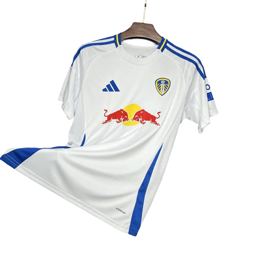 Official Leeds United FC Jersey 2024/2025 featuring the latest home kit design. A stylish and comfortable cheap jersey for passionate supporters.