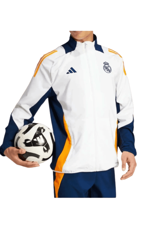 2024/2025 Real Madrid White Full Zipper Jacket + Long Pants - Goatkits Store
