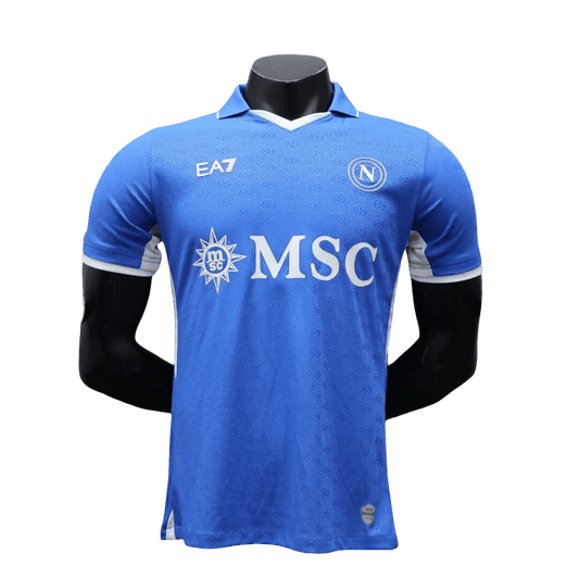 Napoli home jersey 2024/25 blue player version EA7 MSC professional grade athletic fit match performance