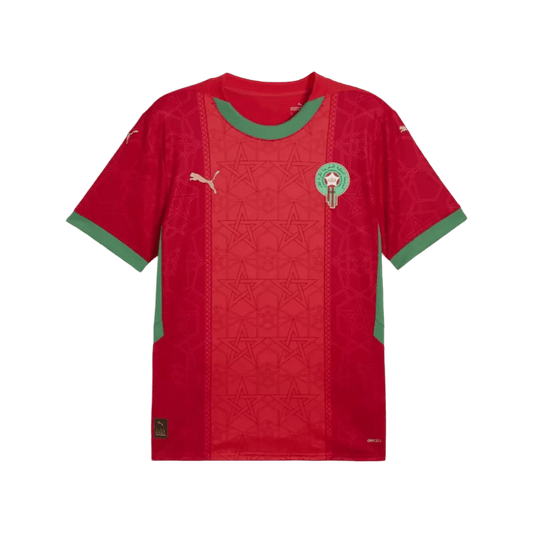 2025 Morocco Soccer Jersey Home - AFCON - Fan Version, official Morocco jersey, available at Goatkits Store.
