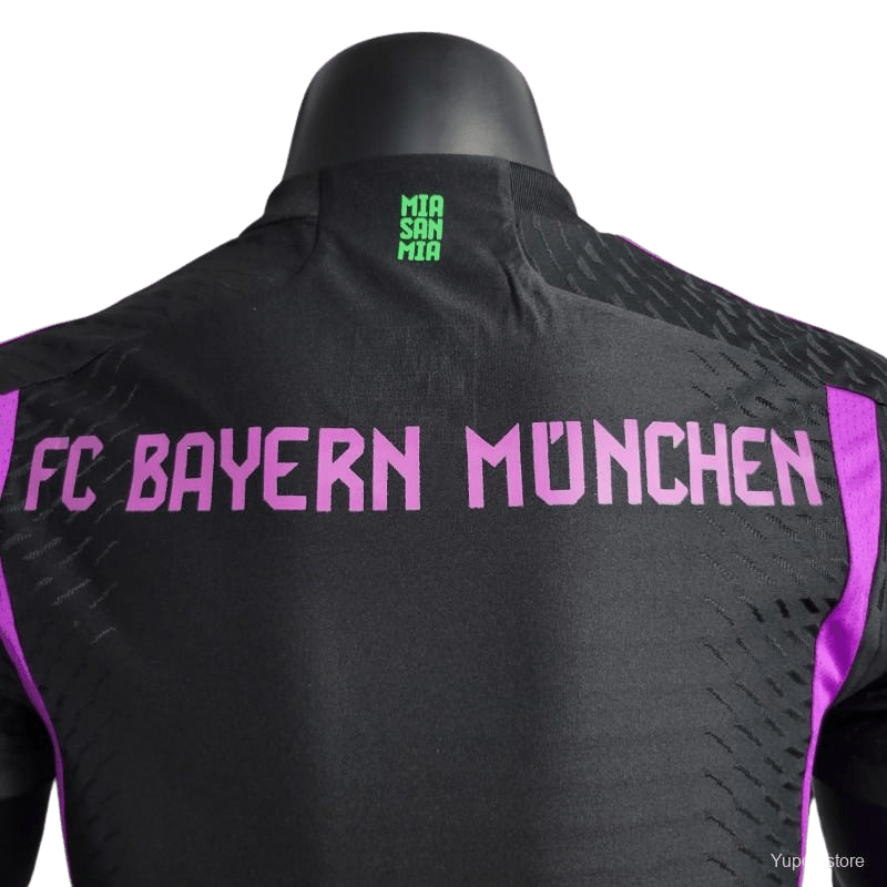 2023/2024 Bayern Munich Black Jersey Away Kit - Player Version Side