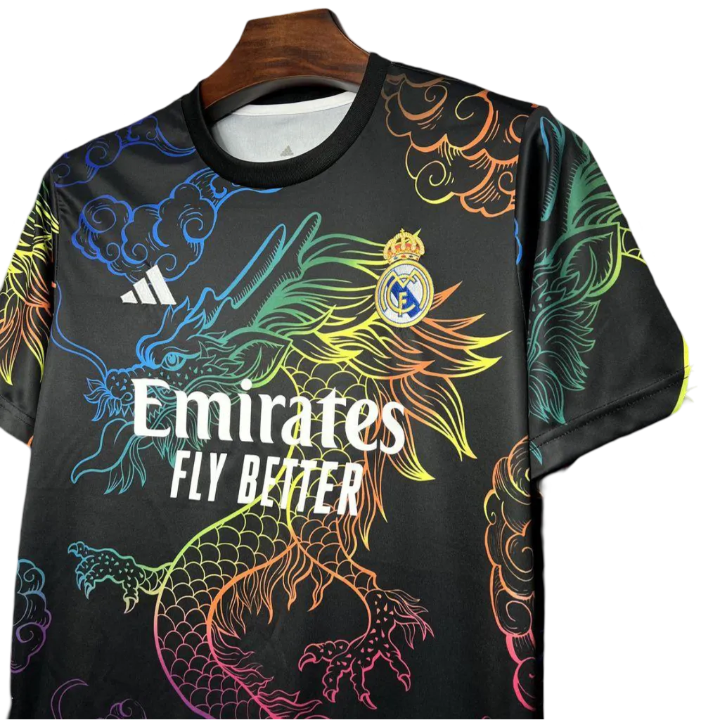 24/25 Los Blancos Black Multi-Color Dragon Special Kit - Fan Version | GOATKITS Store 