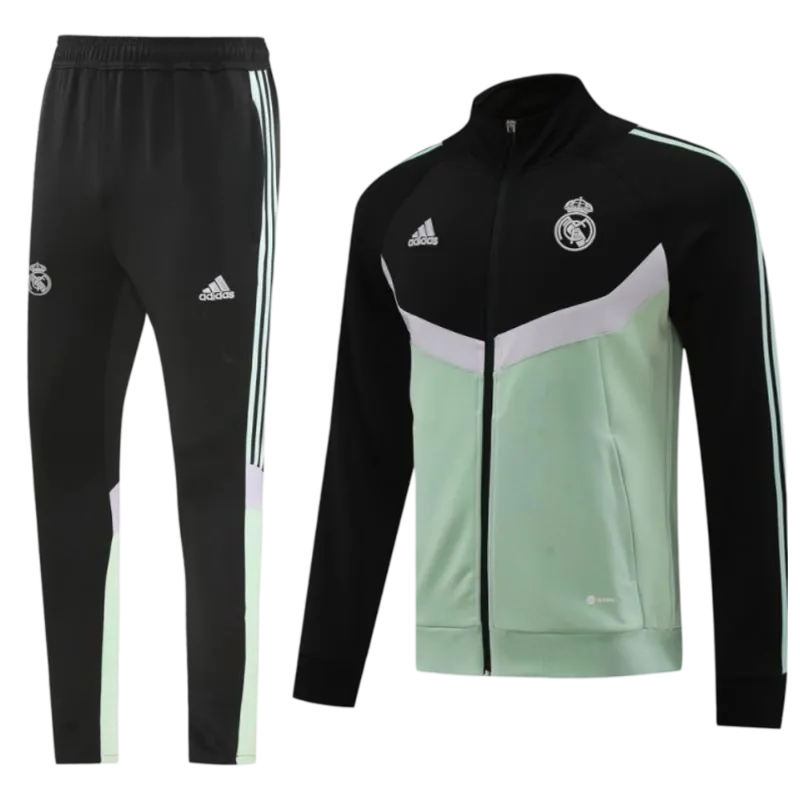 2024/2025 Real Madrid Green & Black Full Zipper Jacket + Long Pants | GoatGears Store