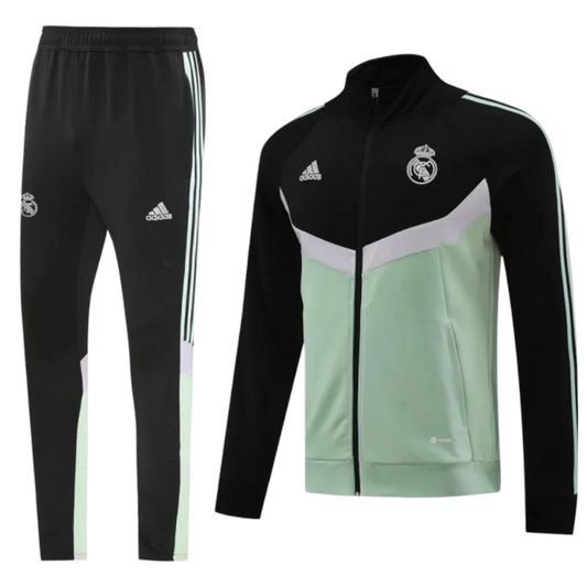 2024/2025 Real Madrid Green & Black Full Zipper Jacket + Long Pants | GoatGears Store