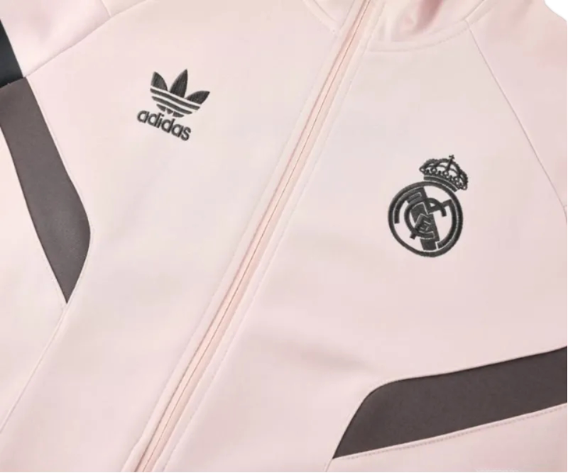 2024/2025 Real Madrid Light Pink Full Zipper Jacket + Long Pants | GoatGears Store