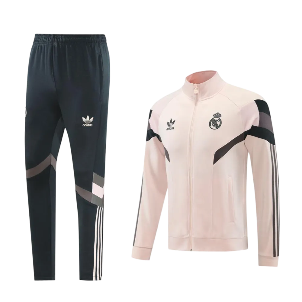 2024/2025 Real Madrid Light Pink Full Zipper Jacket + Long Pants | GoatGears Store