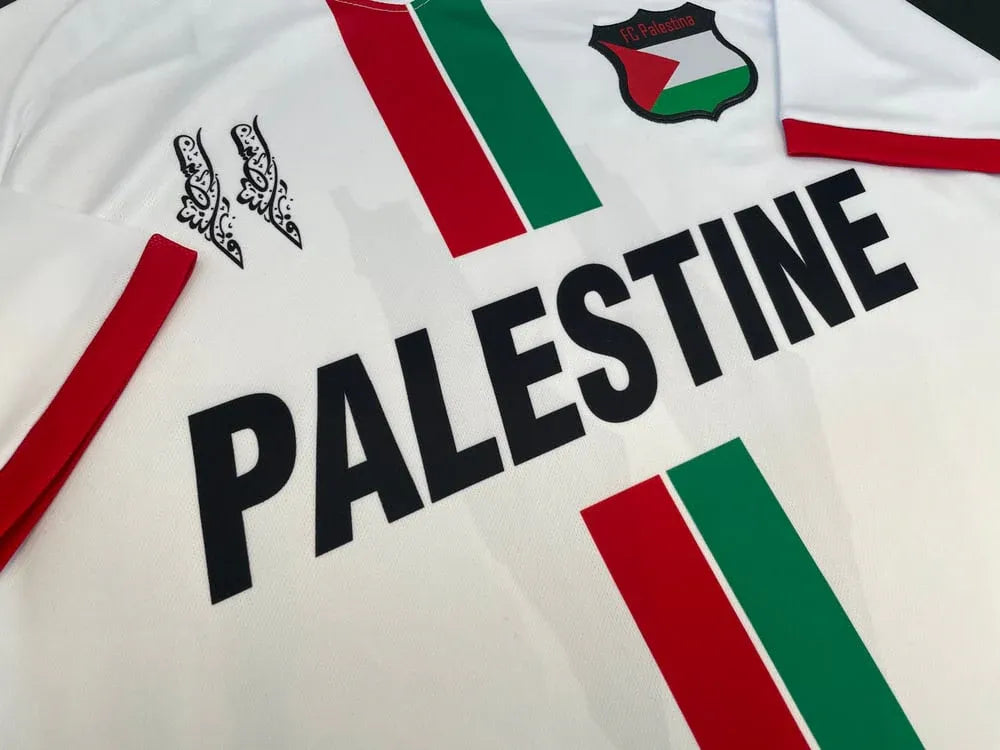 2024 Palestine White Centre Striped Red & Green English kit - Fan version - Goatkits Store