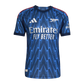 Fan wearing Arsenal Away Jersey 25/26 Fan Version blue lightning bolt pattern Goatkits Store