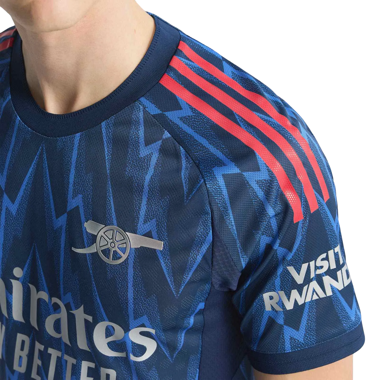 Close up Arsenal Away Kit Fan Version 25/26 night indigo lightning pattern Goatkits Store