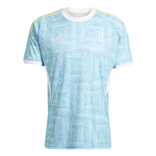Close up juventus away jersey 2025/26 Ash Blue Pearl Citrine pattern Goatkits Store