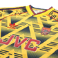 Arsenal vintage jersey fabric texture 1991-93 authentic yellow black zigzag Bruised Banana pattern material quality