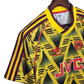 Arsenal retro shirt back view 1991-93 showing vintage jersey construction Bruised Banana zigzag pattern continues