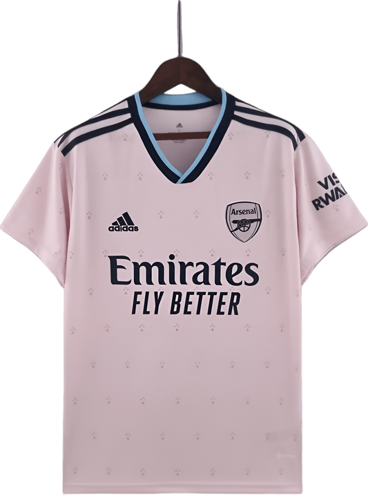 Arsenal Pink Jersey 2022/23 third kit first pink soccer jersey Arsenal history ermine pattern Adidas Emirates