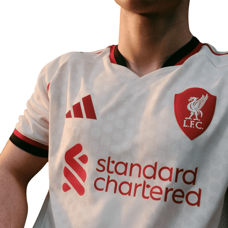 Close up liverpool jersey 25/26 away Wonder White Standard Chartered Goatkits Store