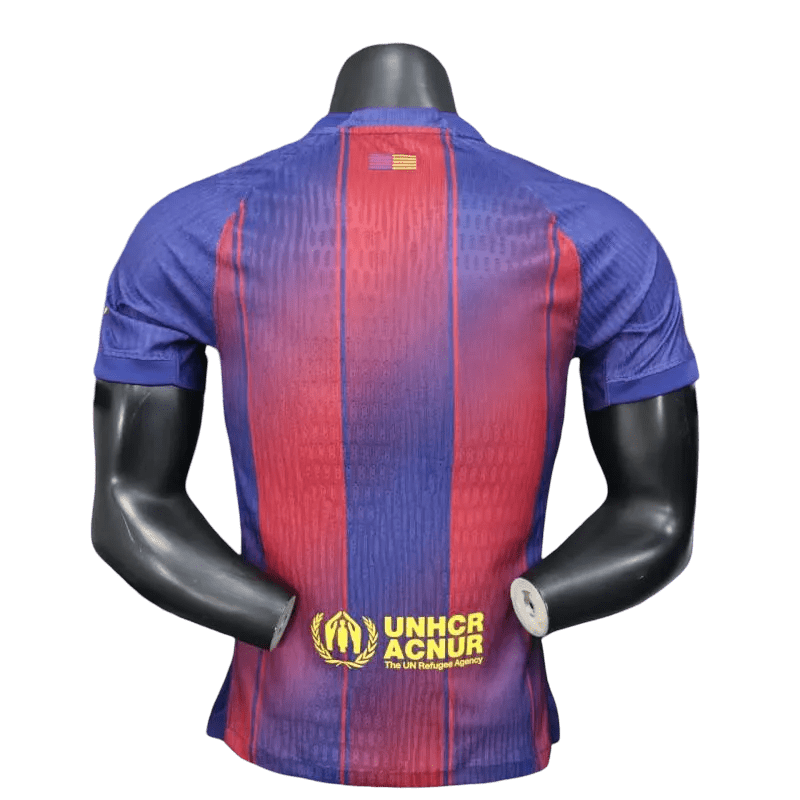 Barcelona Jersey 2025/2026 Home Player Version size guide chart showing player-grade fit measurements from S to XXL for optimal fc barcelona jersey yamal number 10 official sizing