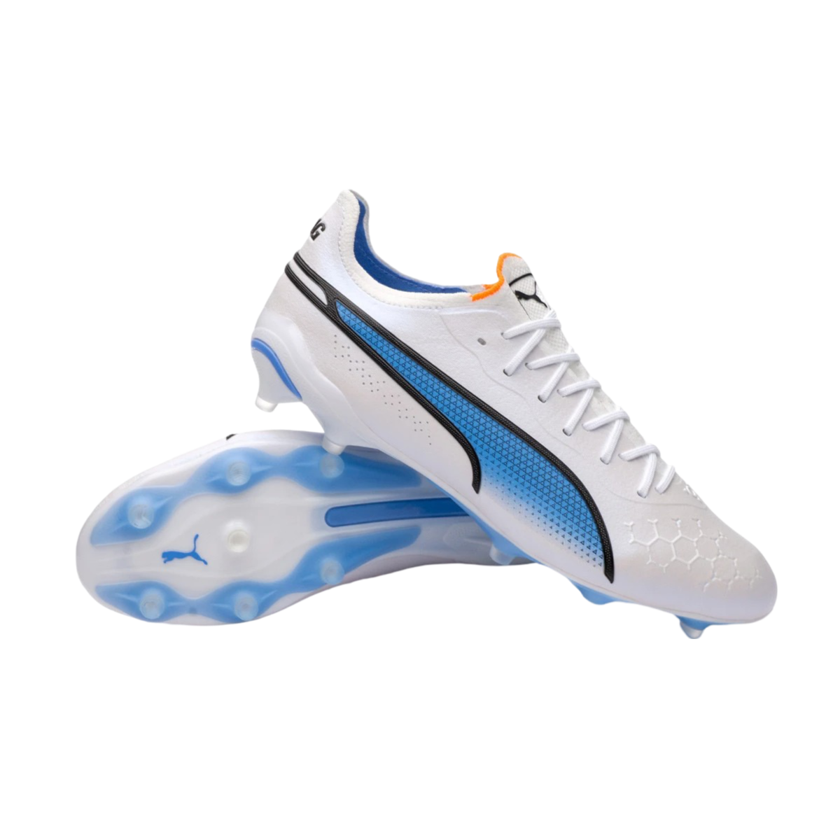 Puma King Ultimate FG/AG White Blue - GoatGears Store