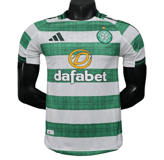 Player wearing New Celtic Home Kit 2025/26 player version tartan professional Goatkits Store