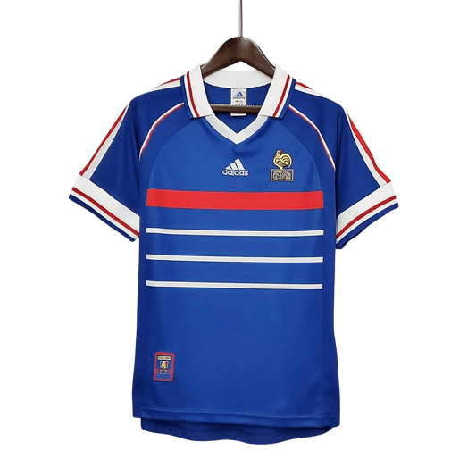 France 1998 Zidane France jersey World Cup winning kit home electric blue Adidas retro football shirt authentic
