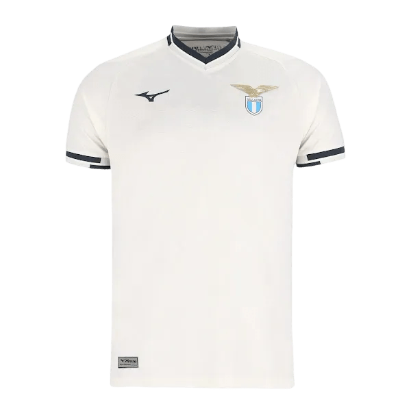Fan wearing Lazio Jersey Away 2025/26 fan version white navy Goatkits Store