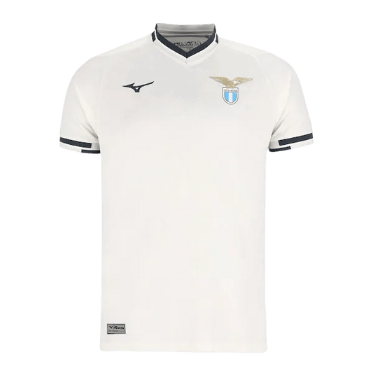 Fan wearing Lazio Jersey Away 2025/26 fan version white navy Goatkits Store