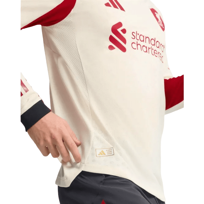 Liverpool long sleeve jersey away 2025 2026 wonder white cream off-white Arne Slot era authentic