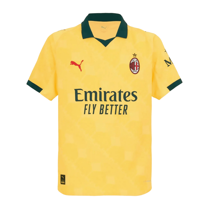Milan AC Third kit - 2025/2026 Fan veaFan wearing AC Milan Third Kit 2025 yellow 1995/96 tribute Goatkits Storersion - Goatkits Store