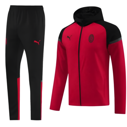 2024/2025 AC Milan RedBlack Hoodie Full Zipper Jacket + Long Pants | GoatGears Store