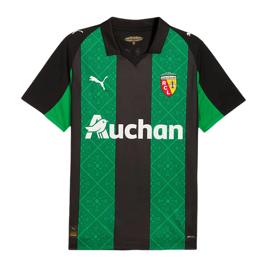 Man wearing RC Lens Jersey 2025/2026 Away Fan Version at stadium Goatkits Store