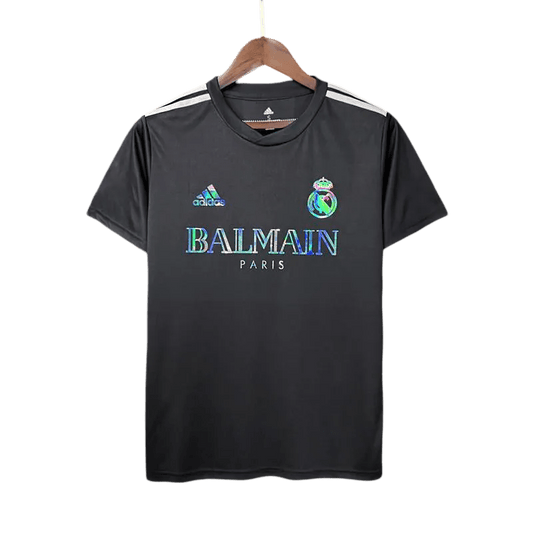 Real Madrid Balmain jersey - Limited edition fan version, showcasing football and luxury fashion.