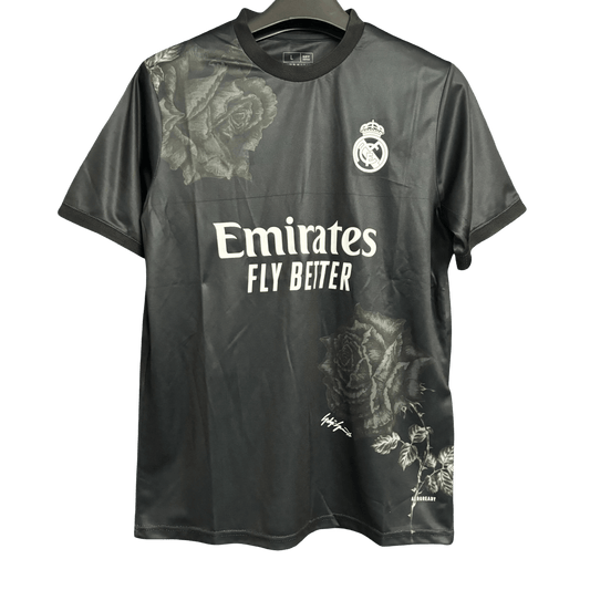 Real Madrid Black Flower Jersey - 2025/2026 Special Edition Fan Version - Goatkits Store