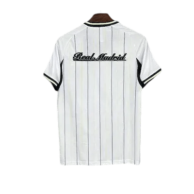 Real Madrid US Pack back view featuring script-style Real Madrid wordmark reminiscent of vintage American baseball team branding